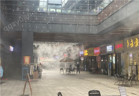 雾森人造雾喷雾降温系统，降温幅度5-8度适用于商业广场，集散中心